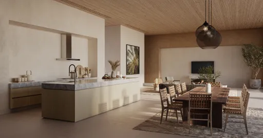Ritz-Carlton Residences Al Wadi Desert — villa kitchen