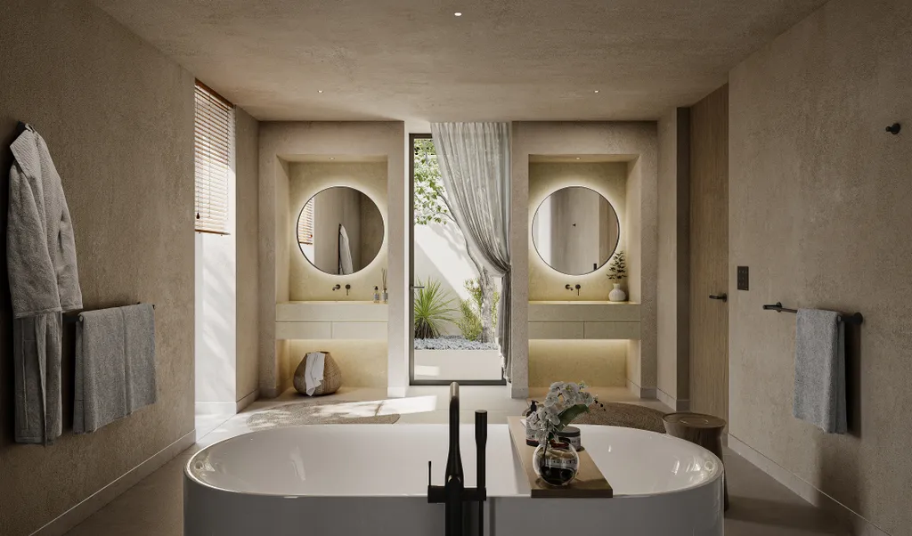 Ritz-Carlton Residences Al Wadi Desert — master ensuite bathroom