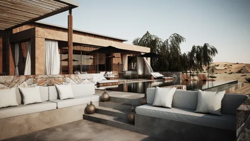 Ritz-Carlton Residences Al Wadi Desert — villa pool by day
